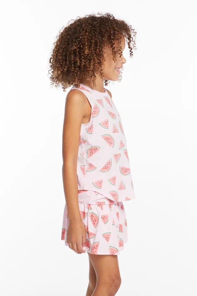 Kids Girls Chaser Brand Watermelon Heaven Girls Vintage Jersey Shirttail Muscle