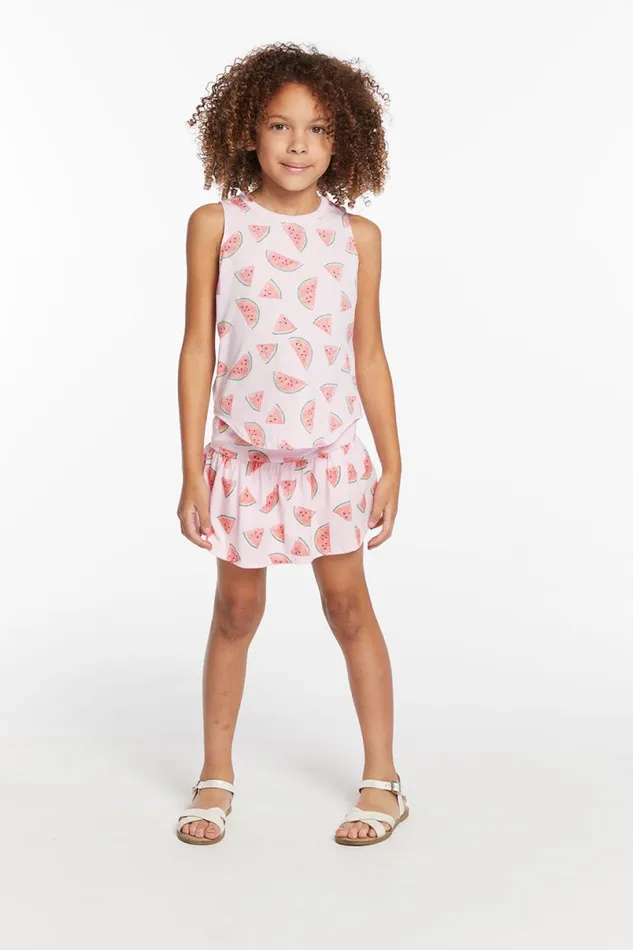 Kids Girls Chaser Brand Watermelon Heaven Girls Vintage Jersey Shirttail Muscle