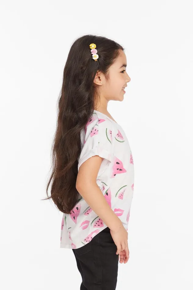 Kids Girls Chaser Brand Watermelon Lips Girls Tee