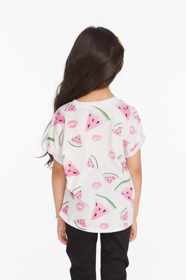 Kids Girls Chaser Brand Watermelon Lips Girls Tee
