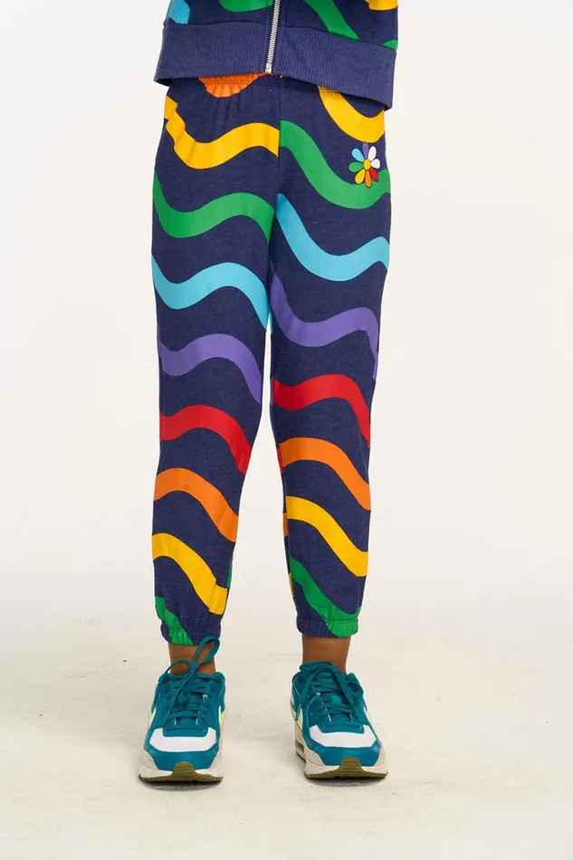 Kids Girls Chaser Brand Wavy Rainbow Slouchy Pant