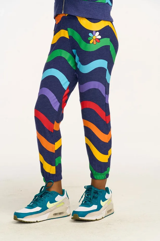 Kids Girls Chaser Brand Wavy Rainbow Slouchy Pant