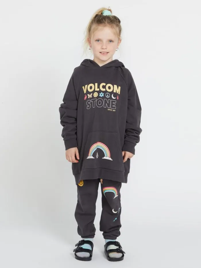 Kids Hoodies and Sweatshirts Volcom Girls Truly Stoked Boyfriend Hoodie 8211 Vintage Black