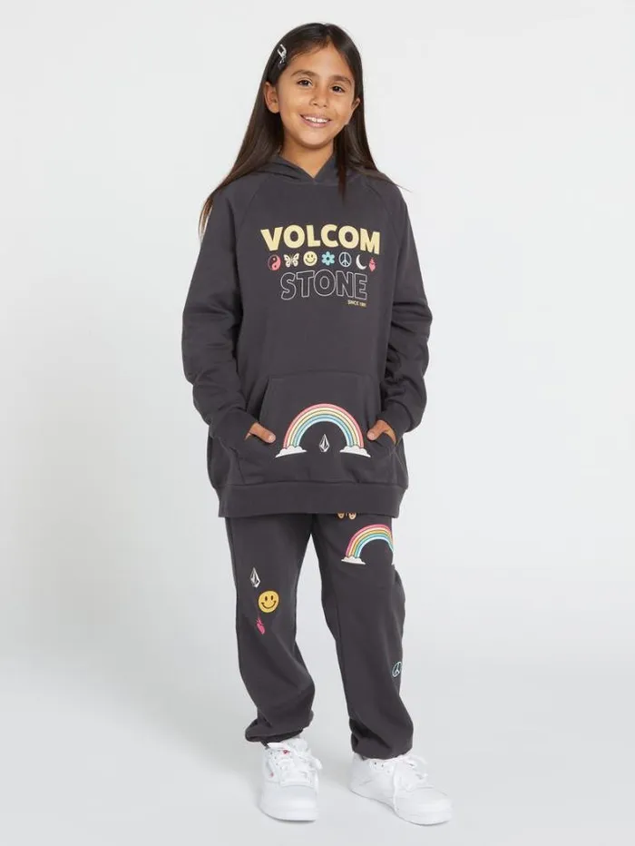 Kids Hoodies and Sweatshirts Volcom Girls Truly Stoked Boyfriend Hoodie 8211 Vintage Black