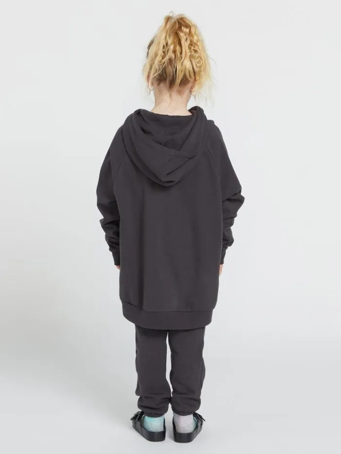 Kids Hoodies and Sweatshirts Volcom Girls Truly Stoked Boyfriend Hoodie 8211 Vintage Black