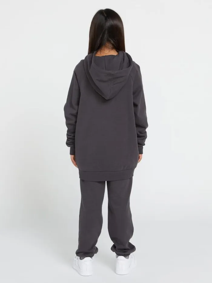 Kids Hoodies and Sweatshirts Volcom Girls Truly Stoked Boyfriend Hoodie 8211 Vintage Black