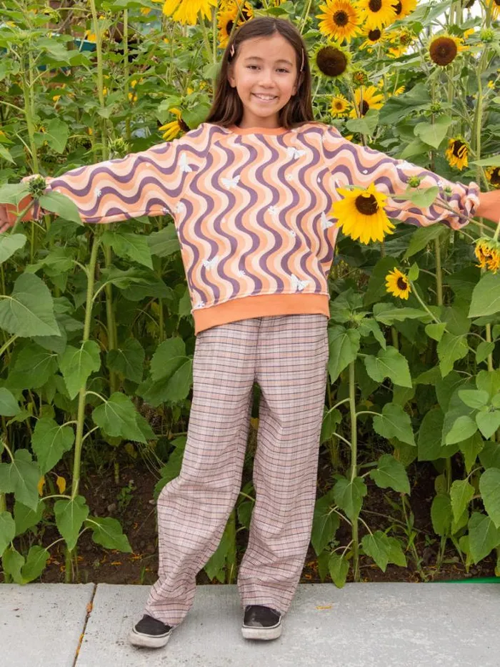 Kids Hoodies and Sweatshirts Volcom Girls Truly Stokin Crew Sweatshirt 8211 Wild Ginger
