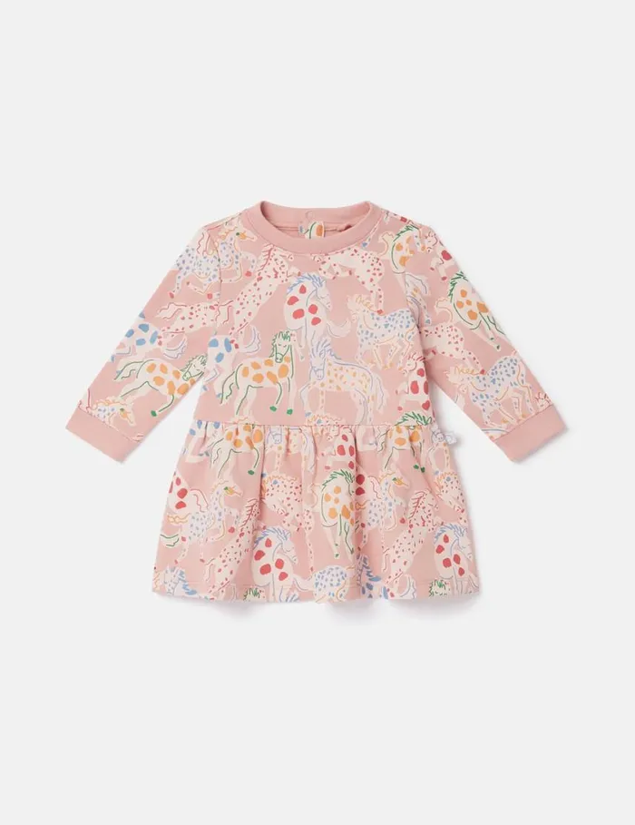 Kids Horse Print LongSleeve Dress Multicolour Stella McCartney Baby Girls