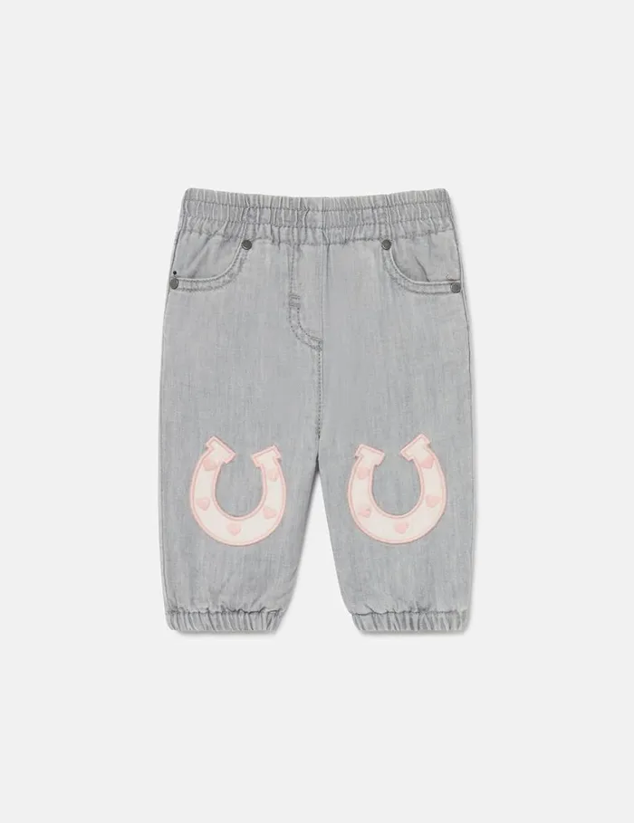 Kids Horseshoe Appliqu Pants Grey Stella McCartney Baby Girls