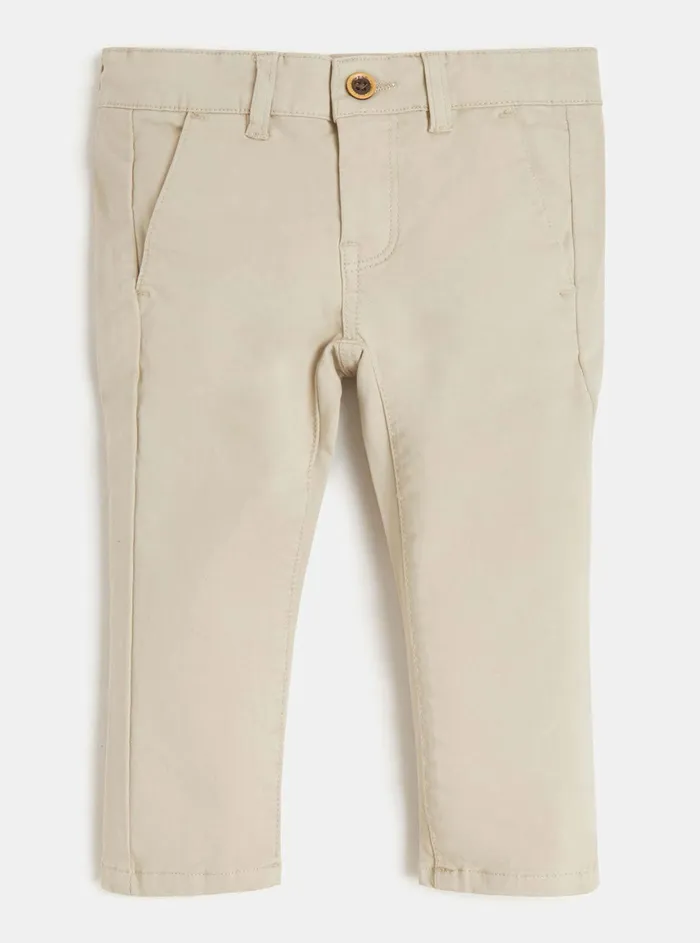 Kids Little Boy GUESS Beige Sateen Chino Pants 27