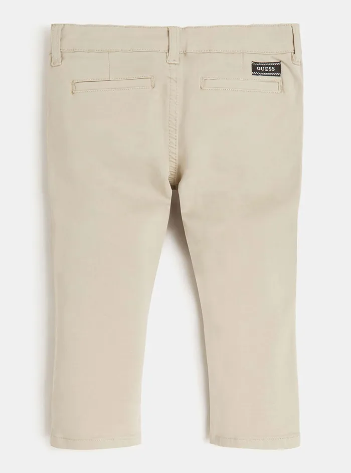 Kids Little Boy GUESS Beige Sateen Chino Pants 27