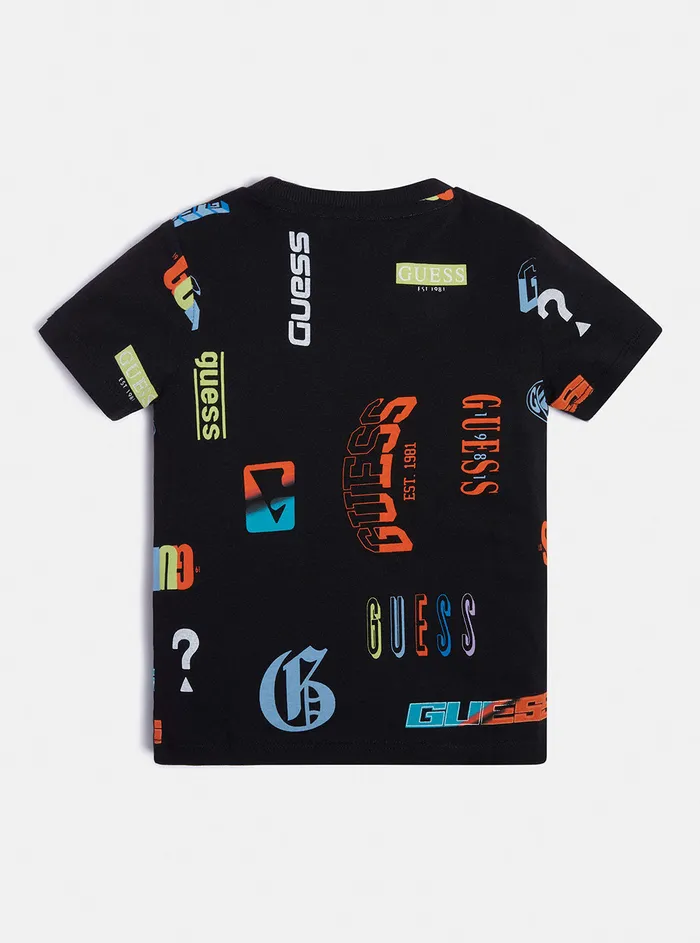 Kids Little Boy GUESS Black Logo Print Active Tshirt 27