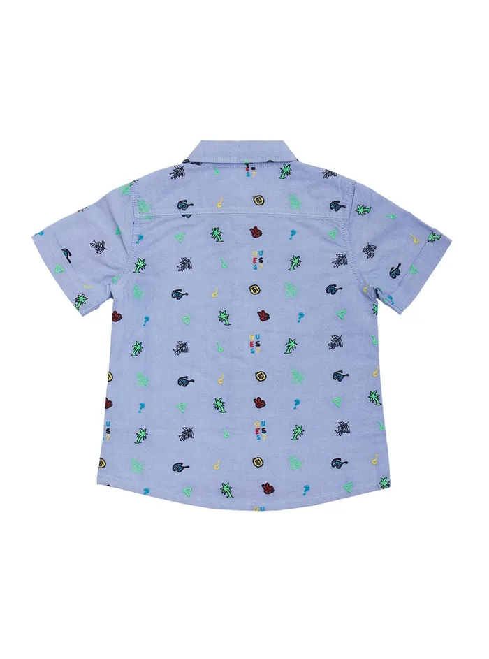 Kids Little Boy GUESS Blue Airplane Print Oxford Shirt 27 Kids Little Boy GUESS Blue Airplane Print Oxford Shirt 27