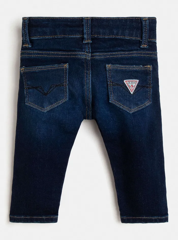 Kids Little Boy GUESS Eco Blue Denim Letters Slim Pants 27