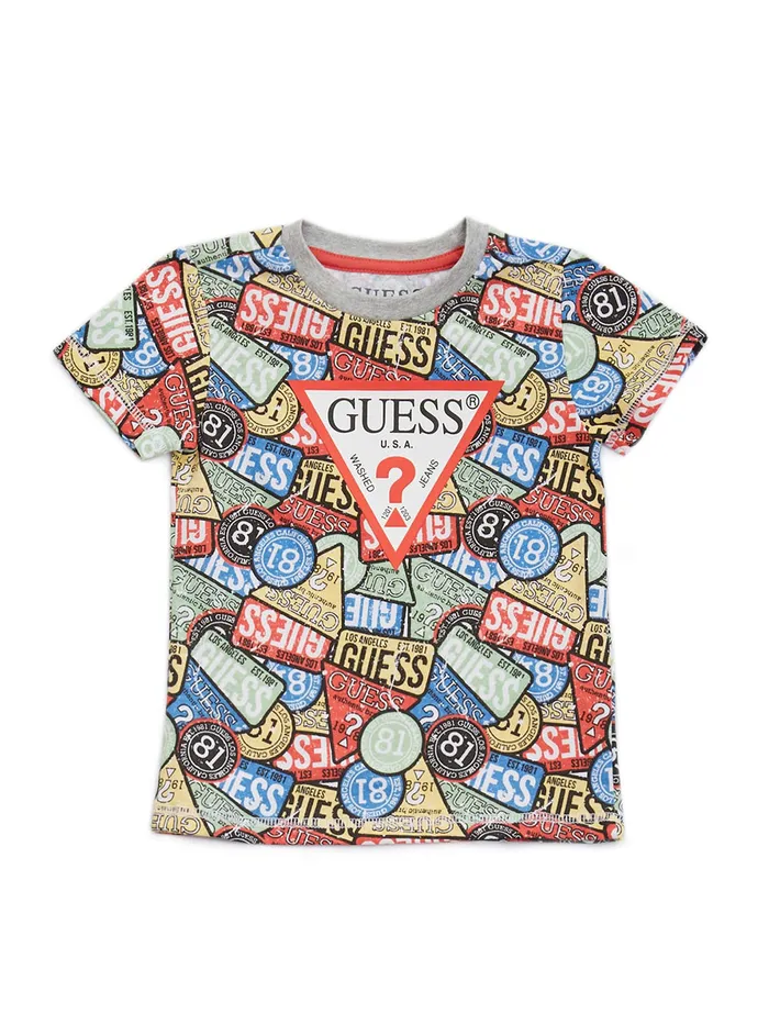 Kids Little Boy GUESS Patches Print Logo Tshirt 27