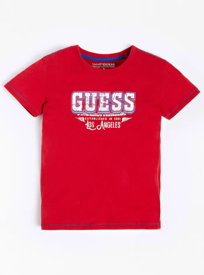 Kids Little Boy GUESS Red American Tradition Logo Tshirt 27