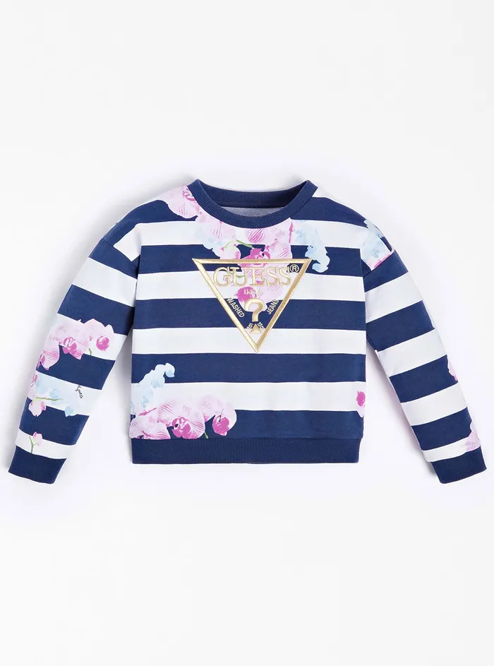 Kids Little Girl GUESS Blue Striped Logo Jumper 27