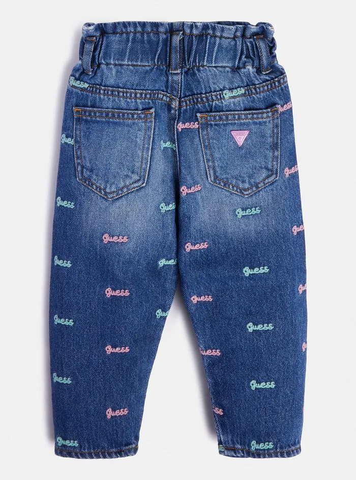Kids Little Girl GUESS Denim Pastel Logo Pants 27