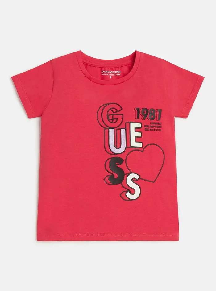 Kids Little Girl GUESS Pink Guess Logo Tshirt 27