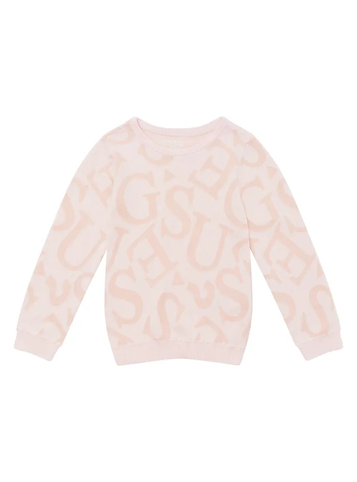 Kids Little Girl GUESS Pink Logo Jumper 27
