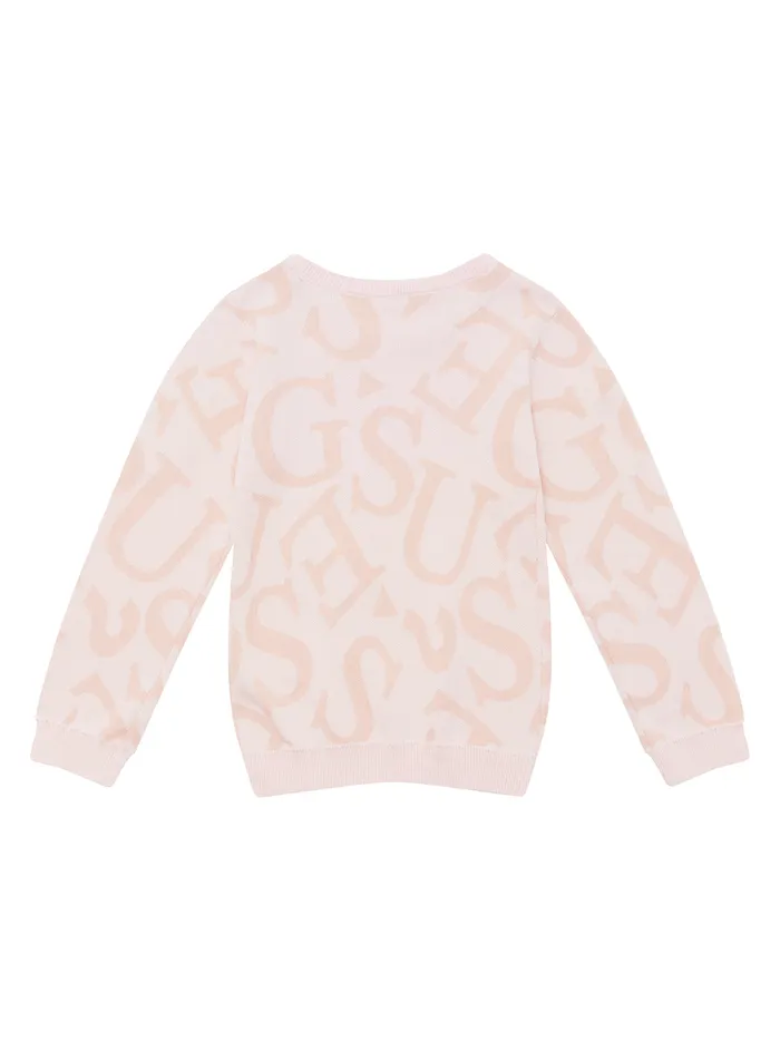 Kids Little Girl GUESS Pink Logo Jumper 27