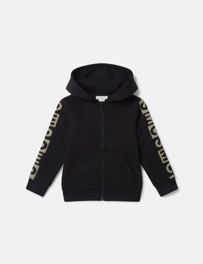 Kids Logo Graphic Hooded Zipper Sweatshirt Black Stella McCartney TShirts And Sweatshirt Kids Logo Graphic Hooded Zipper Sweatshirt Black Stella McCartney TShirts And Sweatshirt