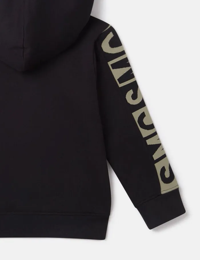 Kids Logo Graphic Hooded Zipper Sweatshirt Black Stella McCartney TShirts And Sweatshirt