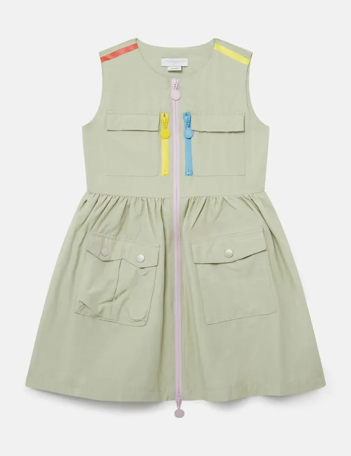 Kids MultiPocket Sleeveless Dress Green Stella McCartney Dresses and Jumpsuits