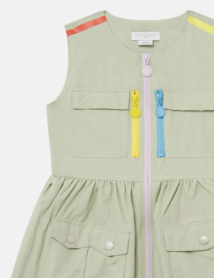 Kids MultiPocket Sleeveless Dress Green Stella McCartney Dresses and Jumpsuits Kids MultiPocket Sleeveless Dress Green Stella McCartney Dresses and Jumpsuits