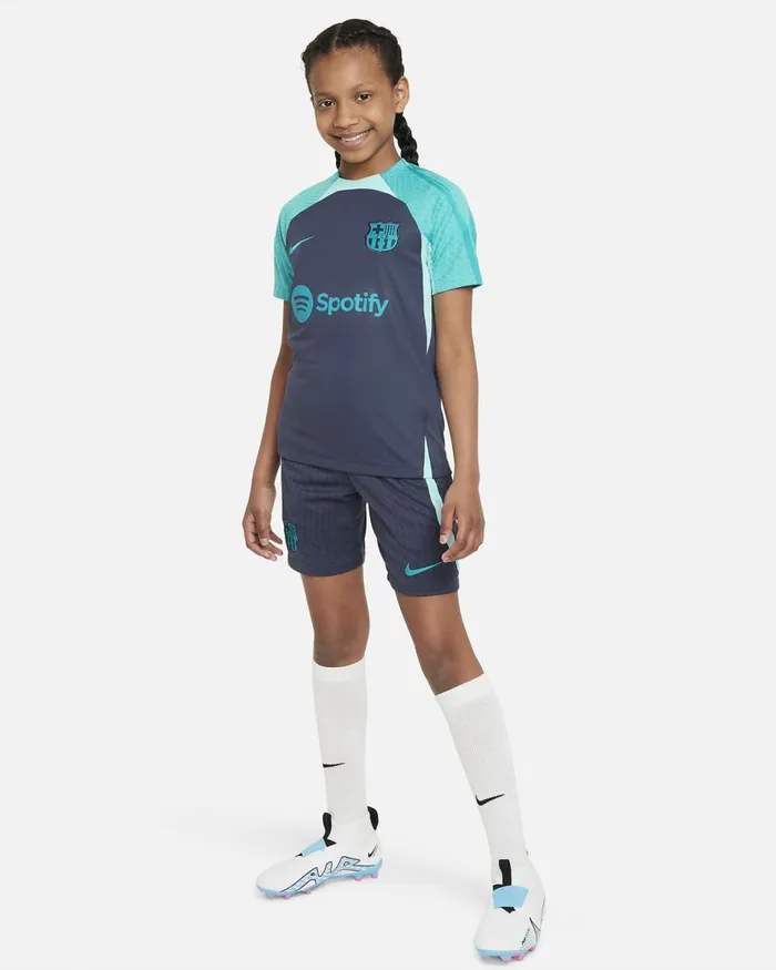 Kids Nike All Clothing FC Barcelona Strike Third Thunder Bluelight Aquaenergy