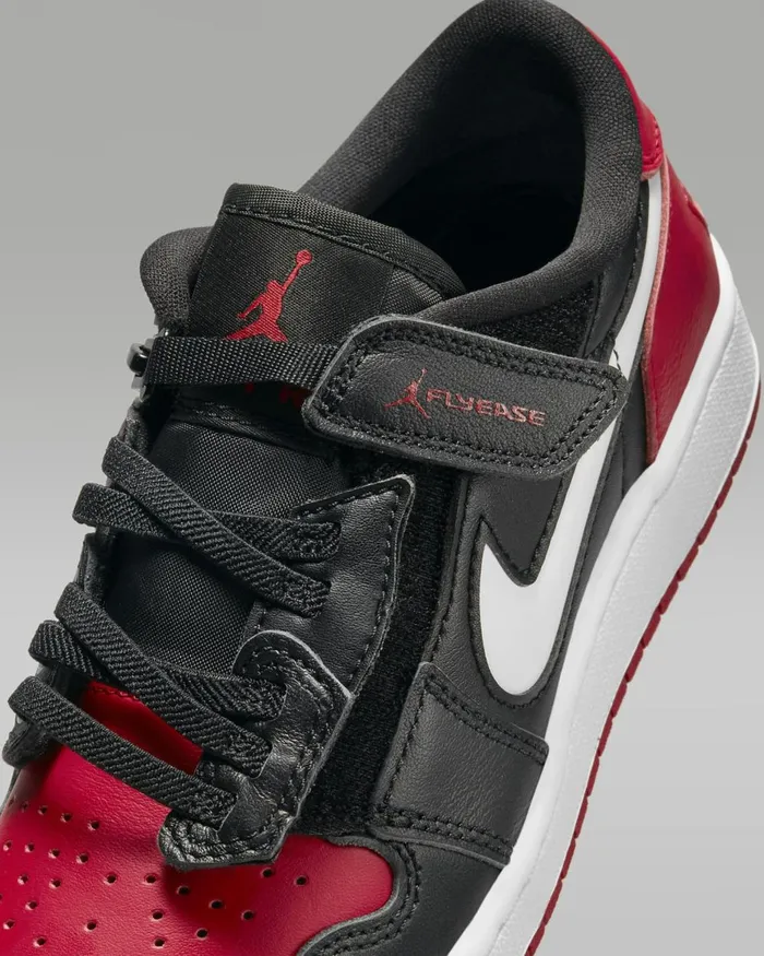 Kids Nike All Shoes Air Jordan 1 Low FlyEase Blackwhitegym Red