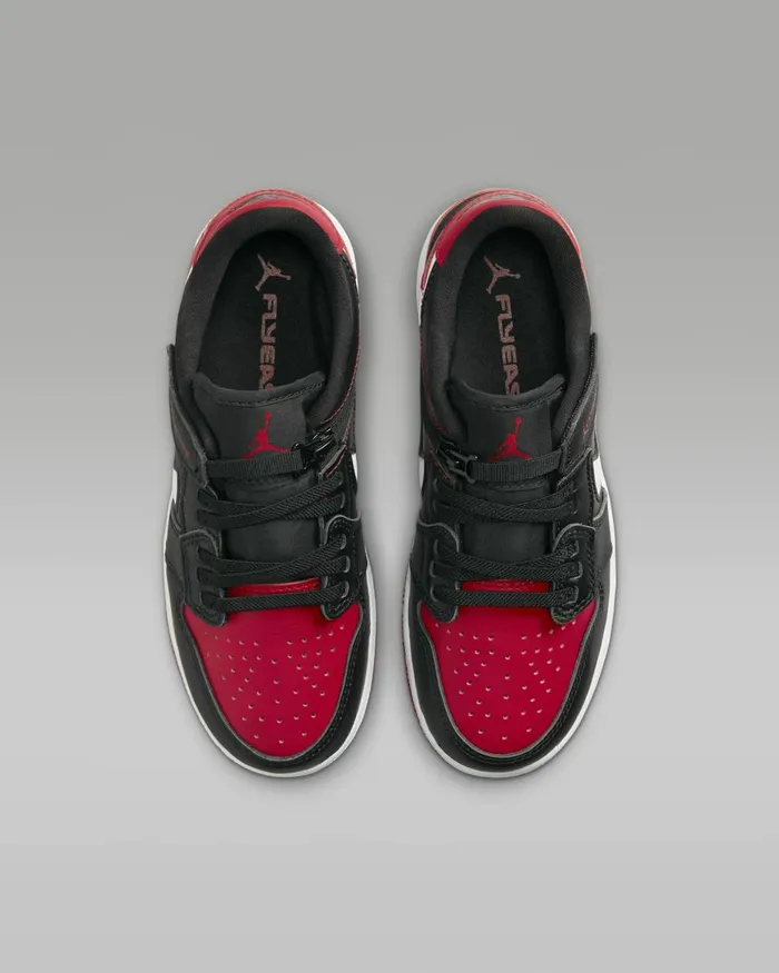 Kids Nike All Shoes Air Jordan 1 Low FlyEase Blackwhitegym Red