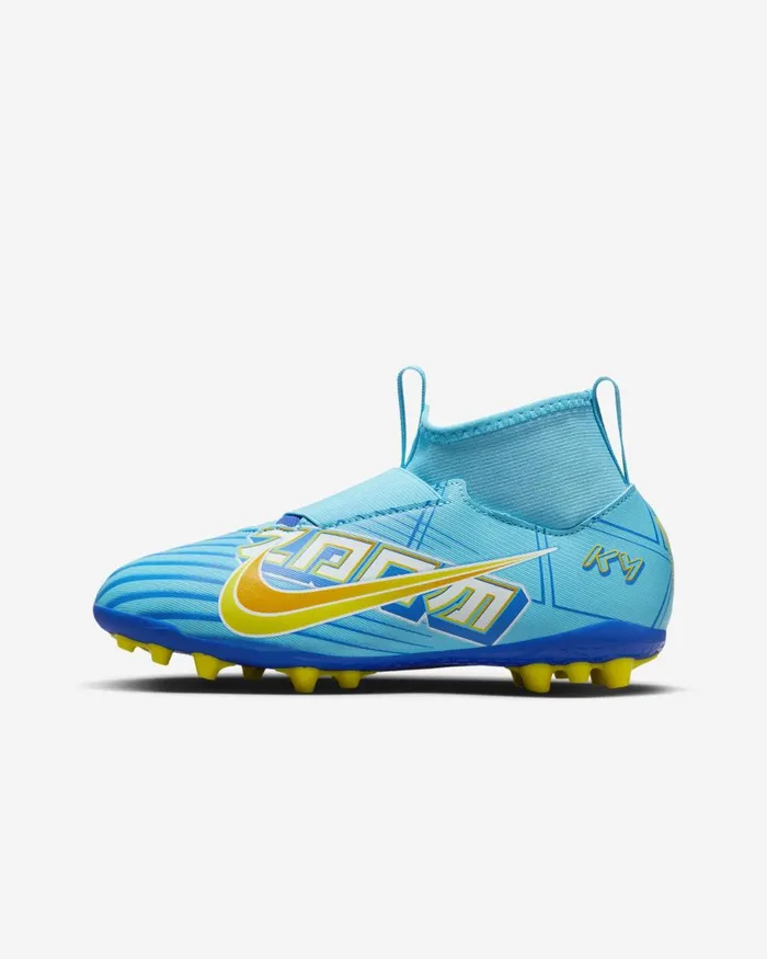 Kids Nike Football Jr Zoom Mercurial Superfly 9 Academy KM AG Baltic Bluewhite