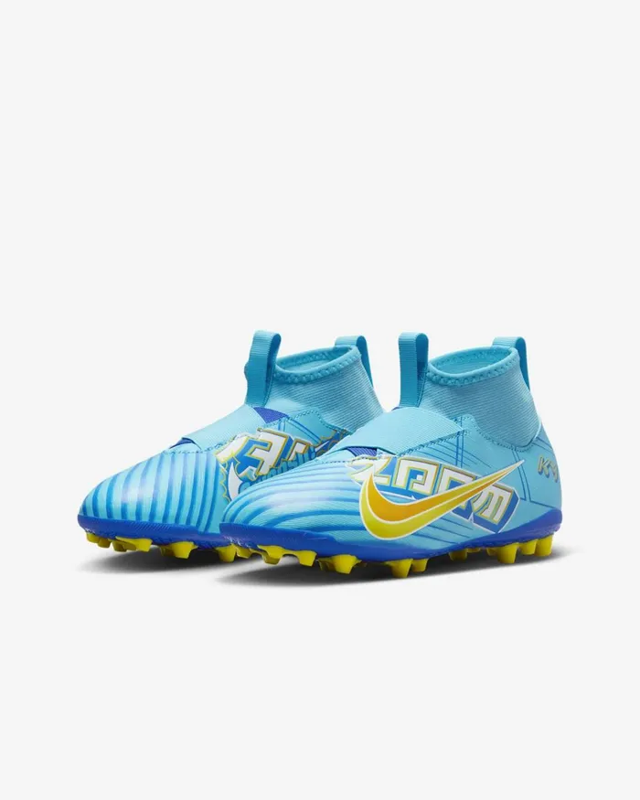 Kids Nike Football Jr Zoom Mercurial Superfly 9 Academy KM AG Baltic Bluewhite