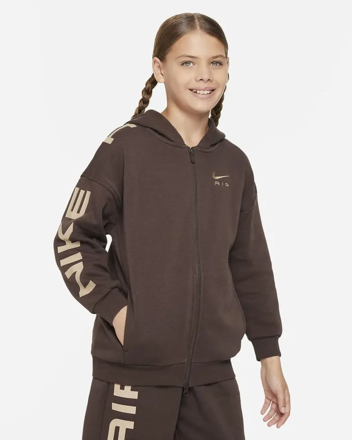 Kids Nike Hoodies And Sweatshirts Air Club Fleece Baroque Brownhemp