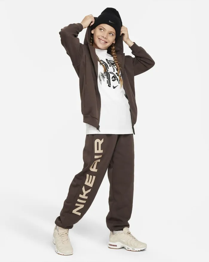 Kids Nike Hoodies And Sweatshirts Air Club Fleece Baroque Brownhemp