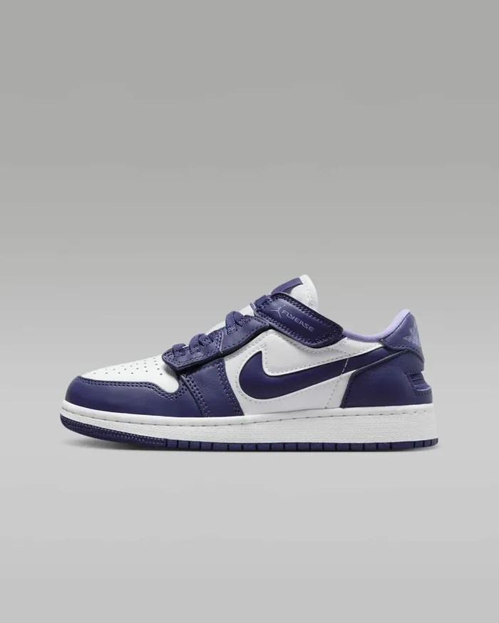 Kids Nike Jordan Air Jordan 1 Low FlyEase Sky J Purplewhitesky J Light Purple