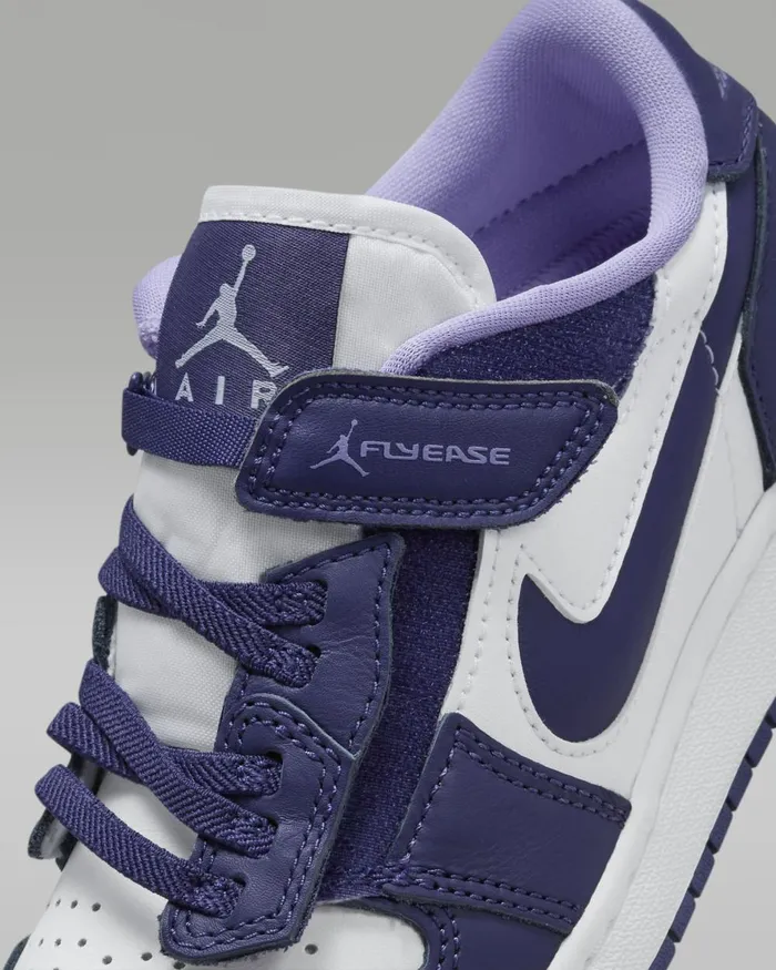 Kids Nike Jordan Air Jordan 1 Low FlyEase Sky J Purplewhitesky J Light Purple