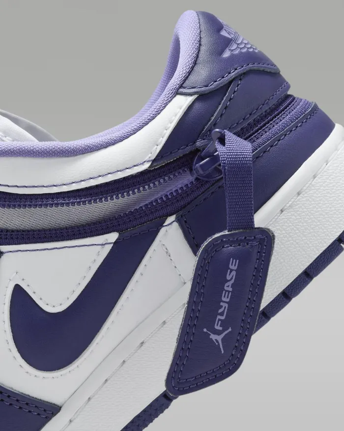 Kids Nike Jordan Air Jordan 1 Low FlyEase Sky J Purplewhitesky J Light Purple