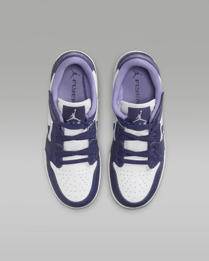 Kids Nike Jordan Air Jordan 1 Low FlyEase Sky J Purplewhitesky J Light Purple