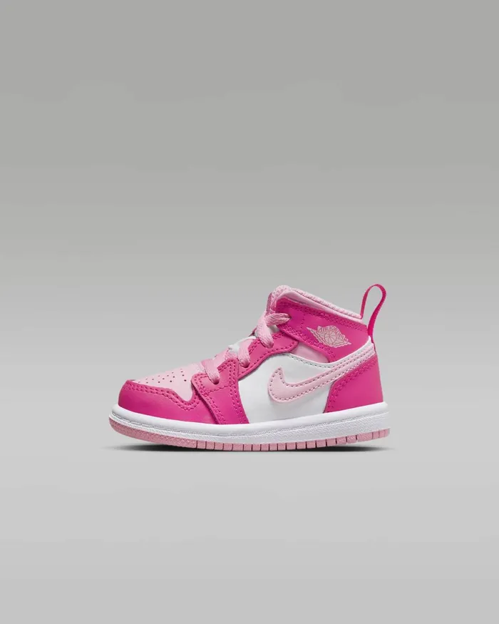 Kids Nike Jordan Jordan 1 Mid Whitefierce Pinkmedium Soft Pink