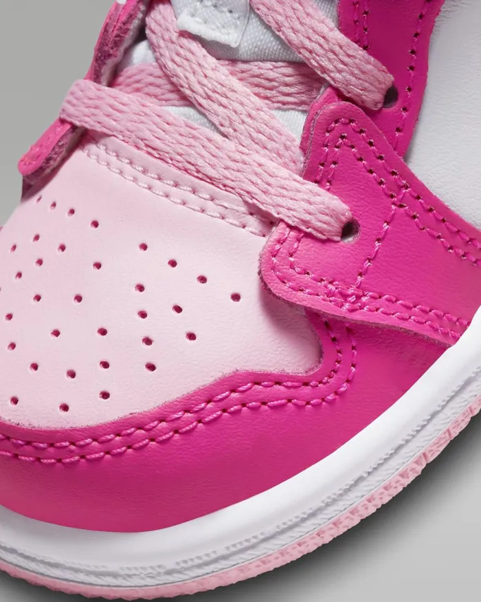 Kids Nike Jordan Jordan 1 Mid Whitefierce Pinkmedium Soft Pink