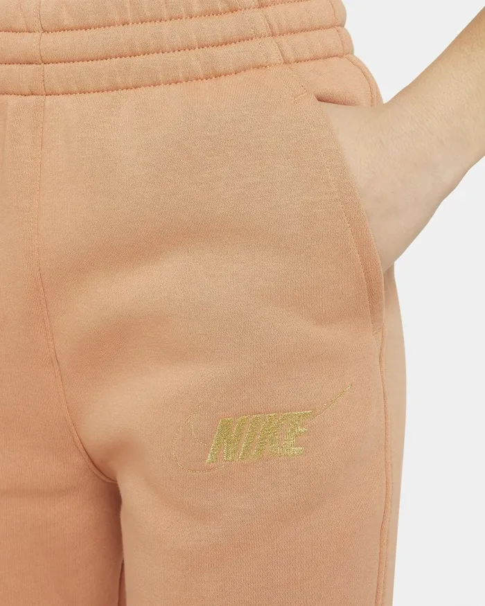 Kids Nike Trousers And Leggings Sportswear Club Fleece Amber Brownmetallic Gold