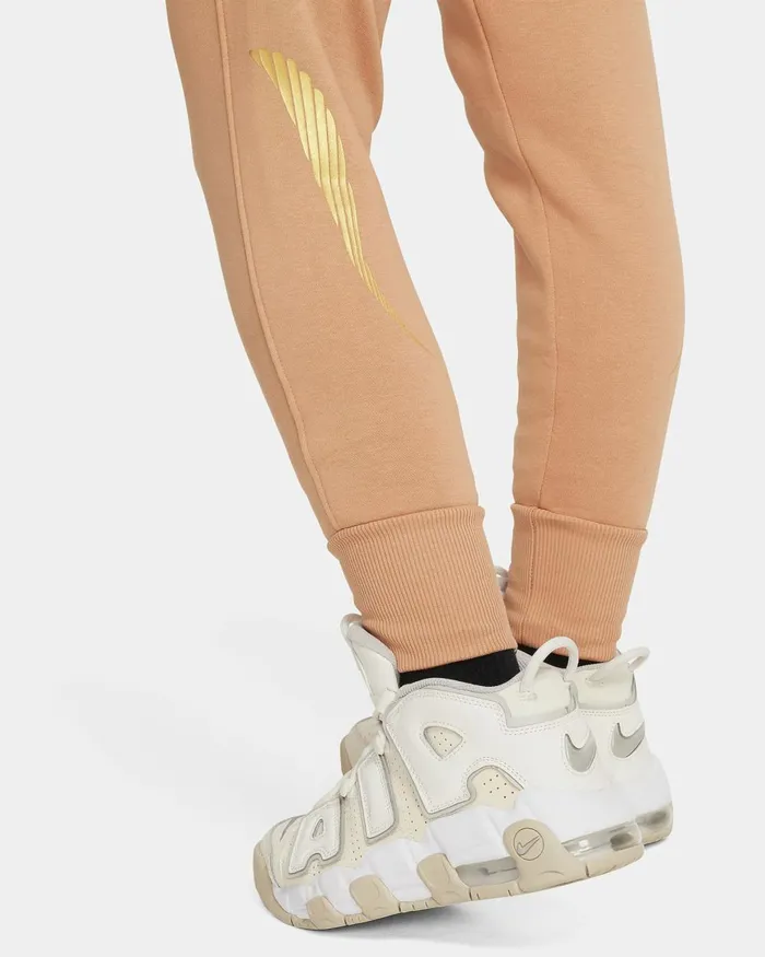 Kids Nike Trousers And Leggings Sportswear Club Fleece Amber Brownmetallic Gold