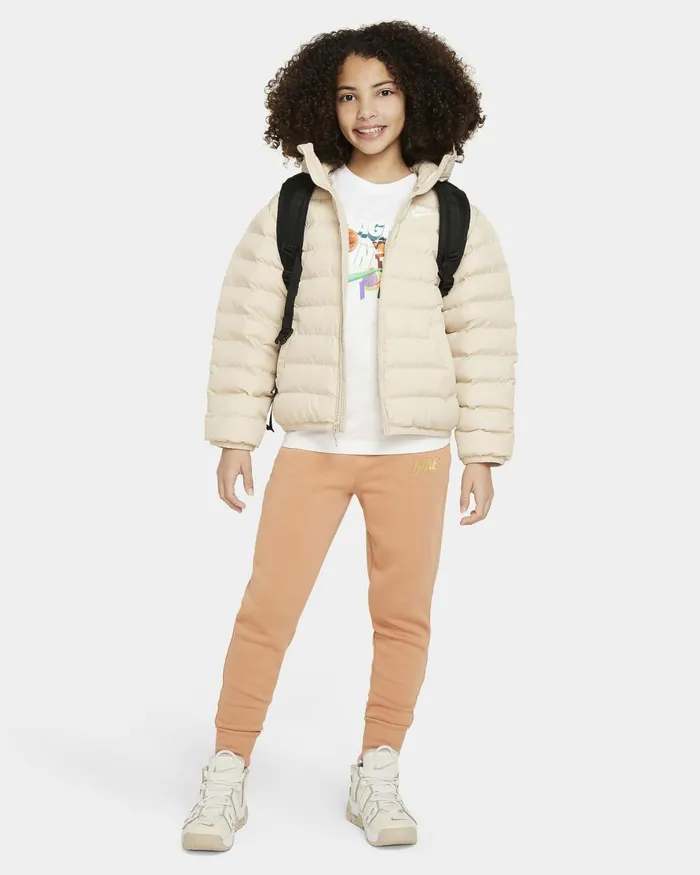 Kids Nike Trousers And Leggings Sportswear Club Fleece Amber Brownmetallic Gold