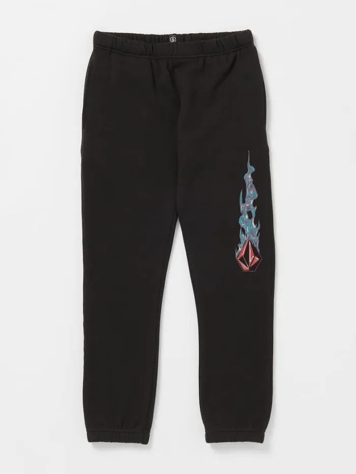 Kids Pants Volcom Big Boys Combust Elastic Waist Fleece Pants 8211 Black