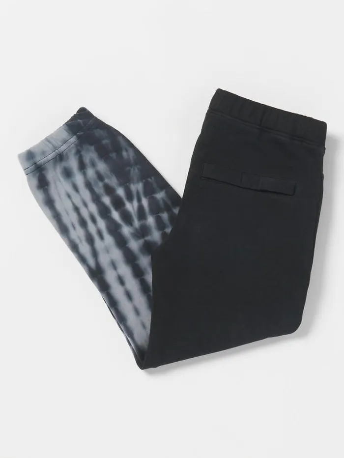 Kids Pants Volcom Big Boys Dyed Elastic Waist Fleece Pants 8211 Black