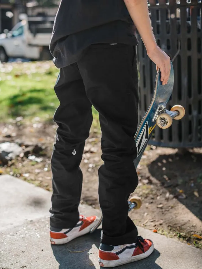 Kids Pants Volcom Big Boys Frickin Modern Stretch Chino Pants 8211 Black