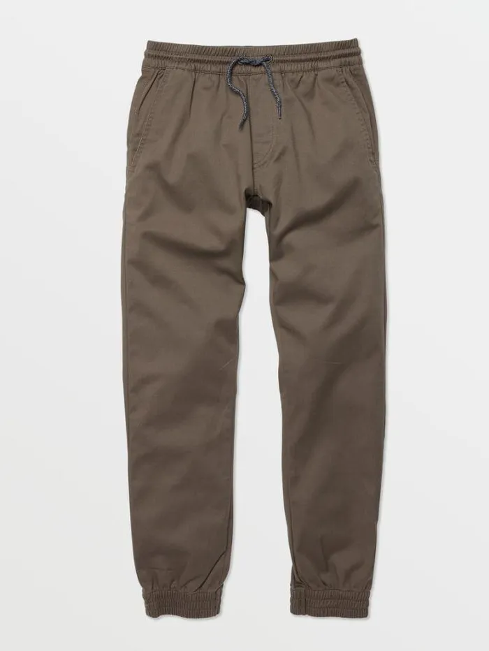 Kids Pants Volcom Big Boys Frickin Slim Joggers 8211 Mushroom