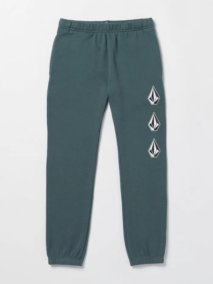 Kids Pants Volcom Big Boys Iconic Stone Elastic Waist Fleece Pants 8211 Dark Slate